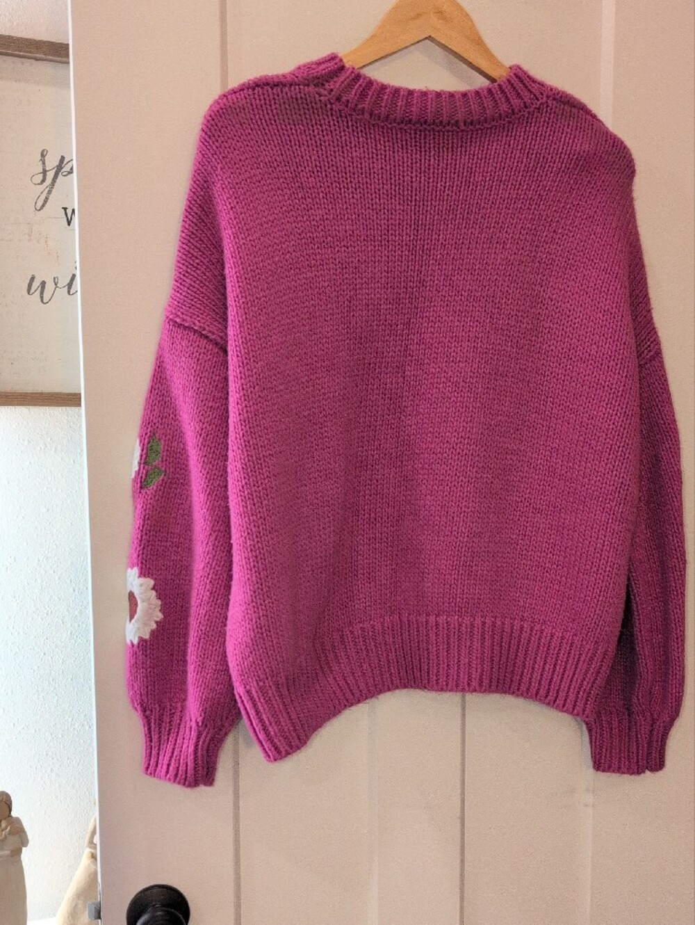Forever 21 Fuchsia Floral Crewneck Sweater - Picture 4 of 5